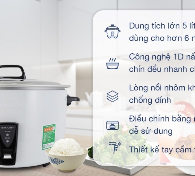 Nồi cơm Sharp nắp rời 8L D28